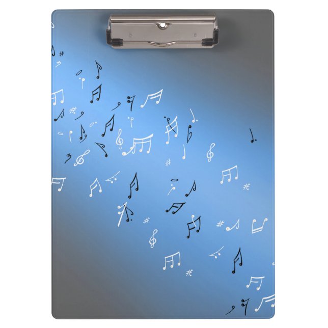Pranchetas Notas Musicais no Azul-Lua (Frente)