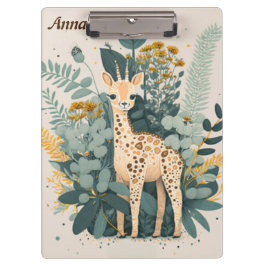Pranchetas Notebook floral girafa bonito