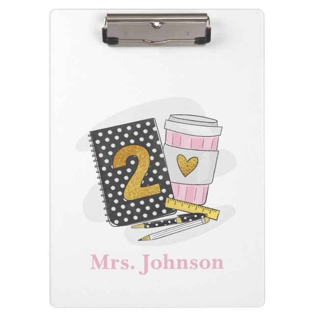 Pranchetas Notebook Preto de Segundo Grau Professor Café (Frente)