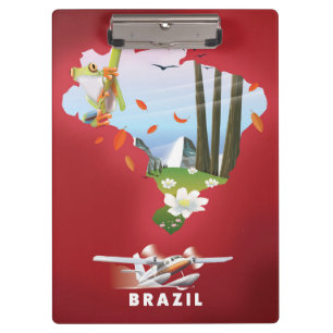 Pranchetas O Brasil Ilustrou poster de viagens.
