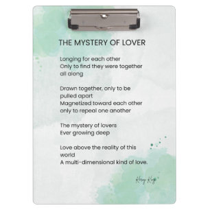Pranchetas O Mistério Dos Amantes - Poema Do Amor