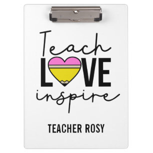 Pranchetas O Teach Love inspira Clipboards de Professores Per