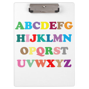 Pranchetas O texto colorido de ABC