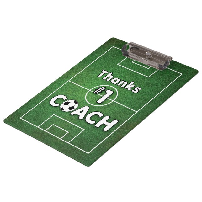 Pranchetas Obrigado Treinador de Futebol Campo de Grama (Inclinado)