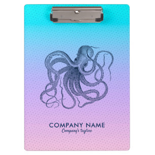 Pranchetas Octopus Azul Vintage e Mão Cor-de-Rosa a Azul