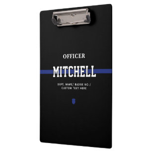 Pranchetas Oficial de Polícia Personalizado Linha Azul Fino