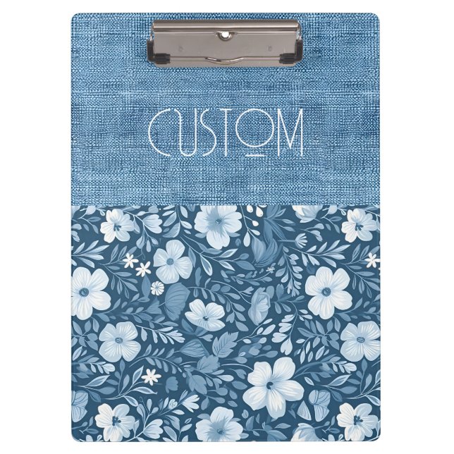 Pranchetas Olho de Negra Azul Botânico Elegante (Frente)