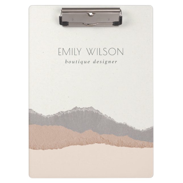 Pranchetas Onda de Montanha Kraft Blush, Pastel Russo Elegant (Frente)