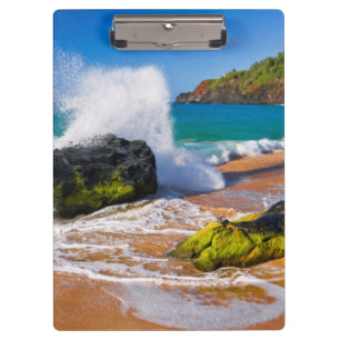 Pranchetas Ondas batem na praia, Havaí