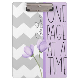 Pranchetas One Page at a Time – Motivational Lavender Floral
