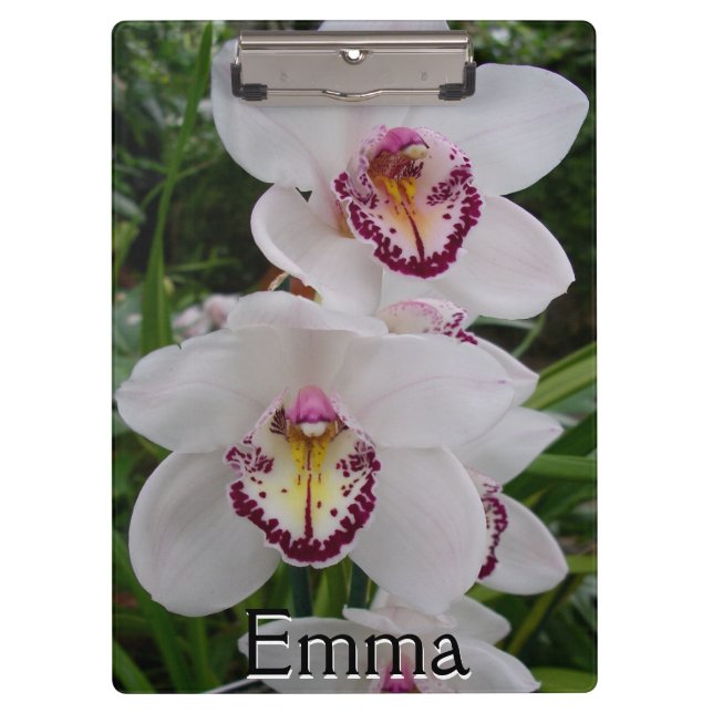 Pranchetas Orquídeas Brancas Lindas Flores Tropicais (Frente)