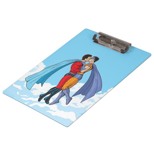 Pranchetas Os dois super-heróis de Slipperyjoe beijando perso (Inclinado)