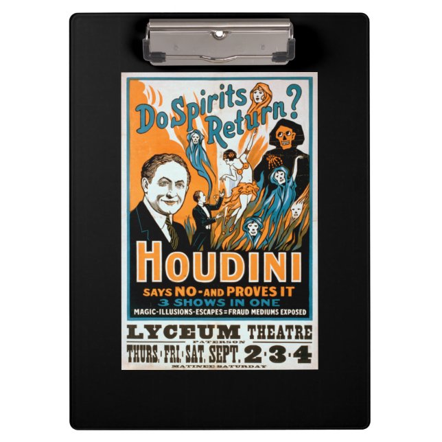 Pranchetas Os espírito retornam? Houdini diz NÃO - prova-o (Frente)