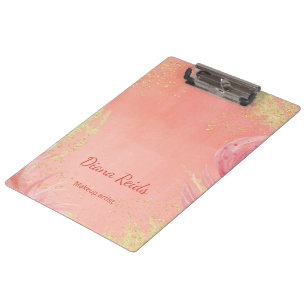 Pranchetas Ouro rosa brilho nome personalizado