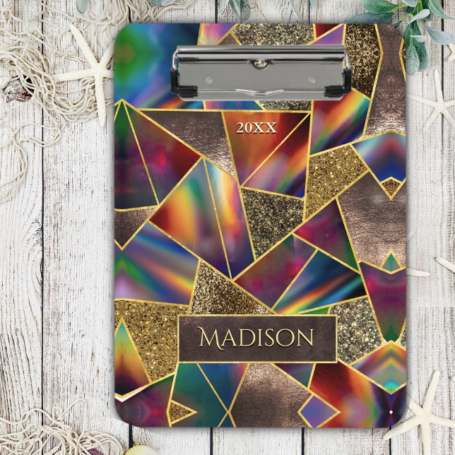 Pranchetas Ouro vermelho elegante geométrico (Criador carregado)