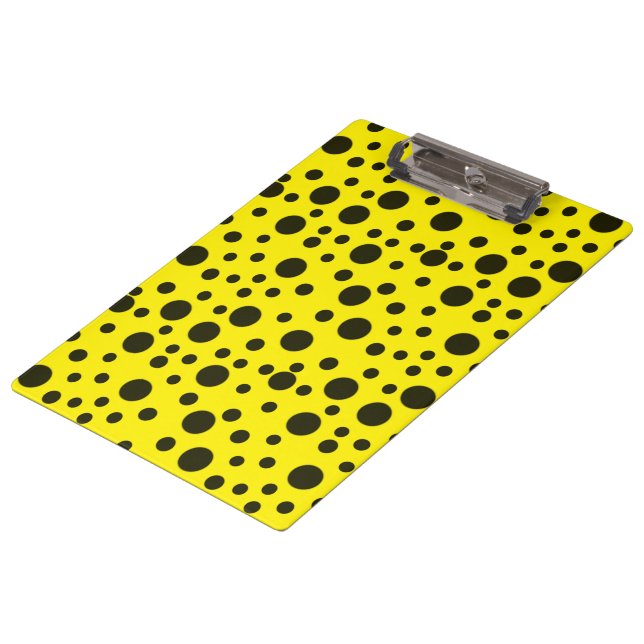 Pranchetas Padrão amarelo preto simples moderno (Inclinado)