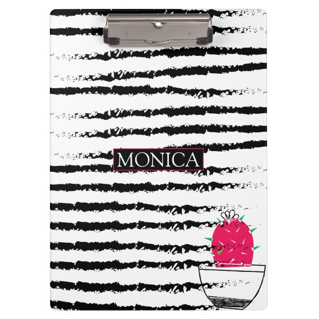 Pranchetas Padrão branco preto do Cactus listrado (Frente)