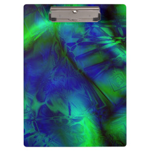 Pranchetas Padrão de Abstrato de Arte Digital Azul e Verde