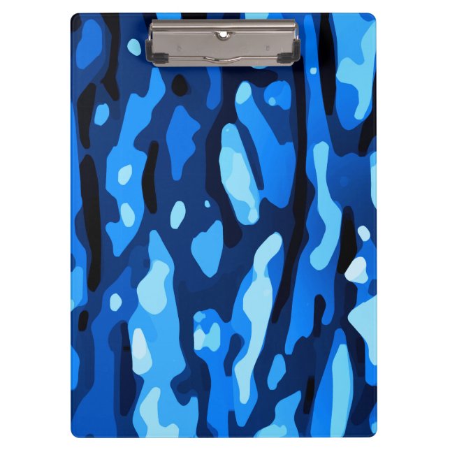 Pranchetas Padrão de Abstrato do Trendy Blue Camo (Frente)