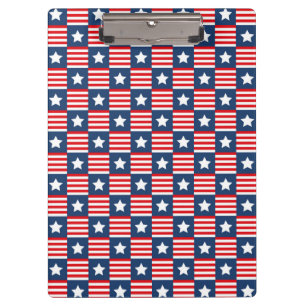 Pranchetas Padrão de Bandeira Patriótica Vermelha, Branca e A
