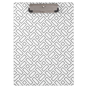Pranchetas Padrão de Bloco Linear Preto e Branco - Branco