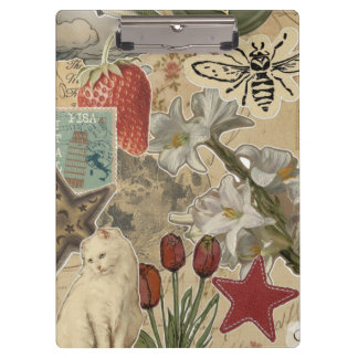 Pranchetas Padrão de Colagem Floral de Gato – Design Artístic