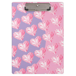 Pranchetas Padrão de Coração de Diamante Rosa – Design Fofo e