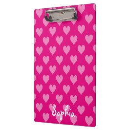Pranchetas Padrão de Coração Rosa Personalizado