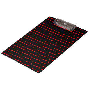 Pranchetas Padrão de Coração Vermelho Na moda em Preto