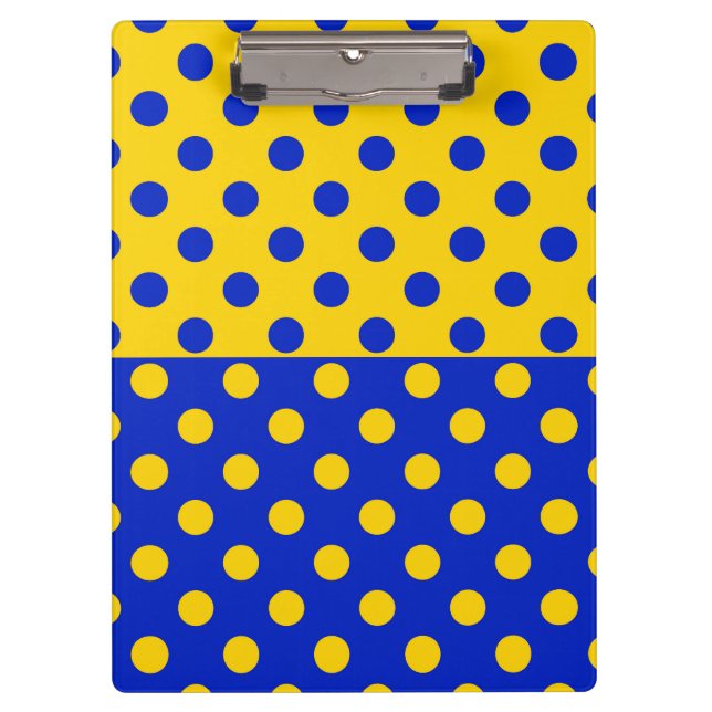 Pranchetas Padrão de design de bolinhas amarelas e azuis meio (Frente)