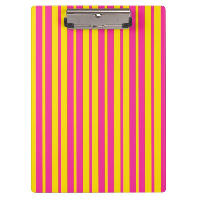 Pranchetas Padrão de Design de Listras Elegantes Rosa e Amare (Frente)