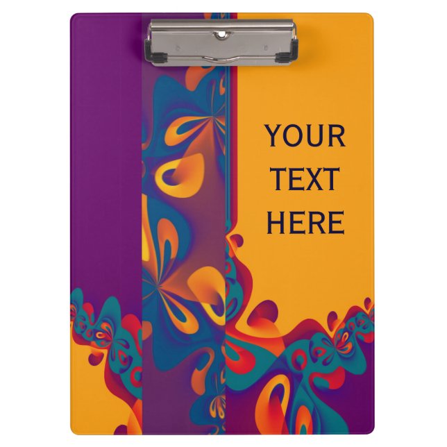 Pranchetas Padrão de Design Gráfico - laranja violeta + seu t (Frente)
