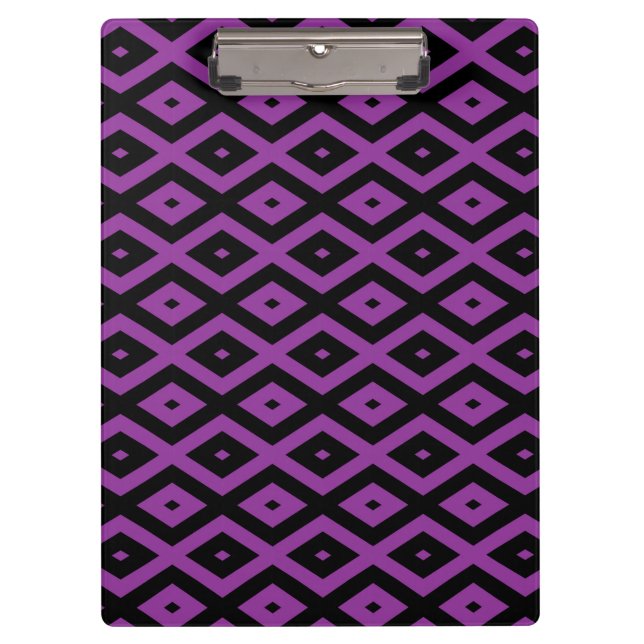 Pranchetas Padrão de diamante roxo e preto (Frente)