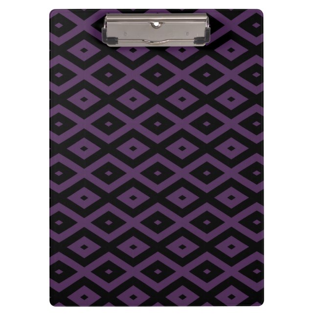 Pranchetas Padrão de diamante roxo e preto escuro (Frente)