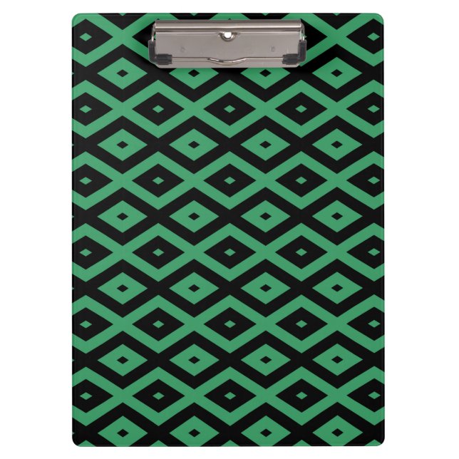 Pranchetas Padrão de diamante verde e preto (Frente)