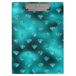 Pranchetas Padrão de Diamantes com Glitter Glam Ombre Turques