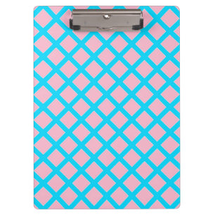 Pranchetas Padrão de Diamantes Rosa Pastel e Azul