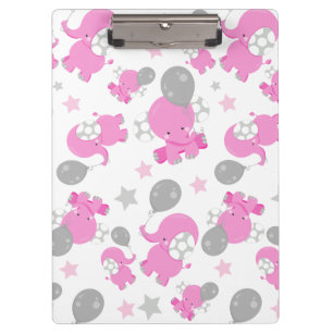 Pranchetas Padrão De Elefantes Rosa, Elefantes Cutes, Estrela