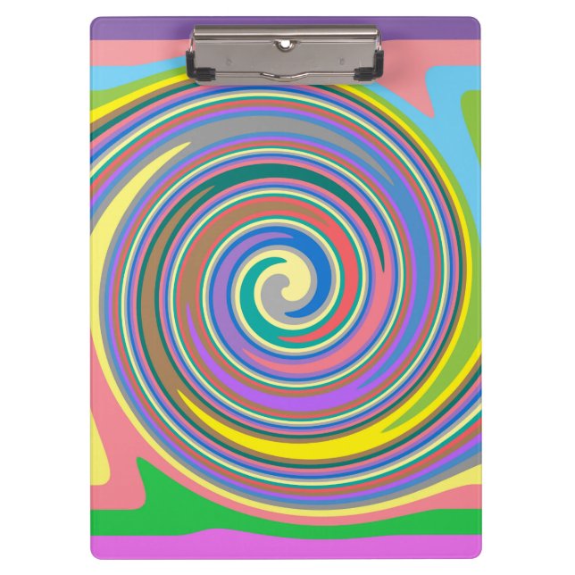 Pranchetas Padrão de espiral do arco-íris colorida (Frente)