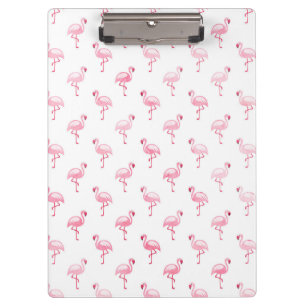 Pranchetas Padrão de Flamingo Tropical Rosa Legal em Branco