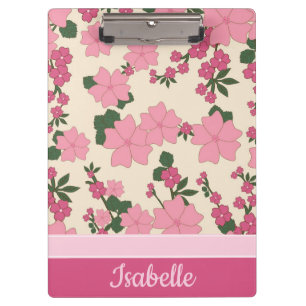 Pranchetas Padrão de Flor Rosa Bonito Personalizado