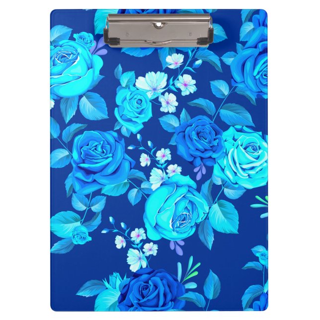 Pranchetas Padrão de Flores de Rosa Azul Clássico-87600 (Frente)