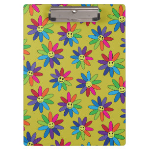 Pranchetas Padrão de Flores de Sorriso Coloridas com Hippie R