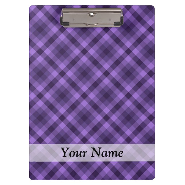 Pranchetas Padrão de gingham roxo (Frente)
