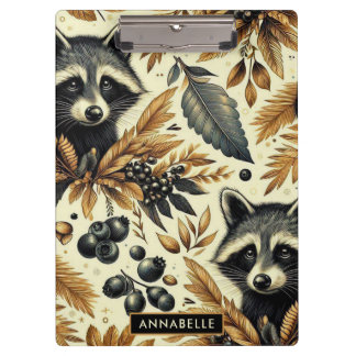 Pranchetas Padrão de guintage racoon