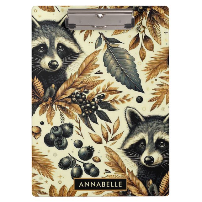 Pranchetas Padrão de guintage racoon (Frente)