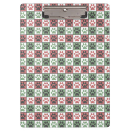 Pranchetas Padrão de impressão de pata de cão vermelho e verd