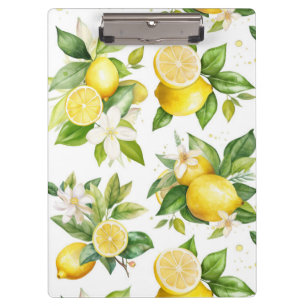Pranchetas Padrão de limão, flores de limão, folhas, citrinos