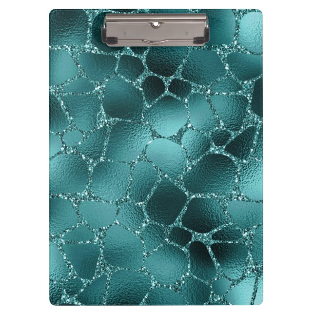 Pranchetas Padrão de Manchas de Girafa com Glitter Glam Ombre (Frente)