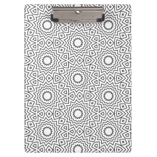 Pranchetas Padrão de Mandala Geométrico Preto e Branco Modern